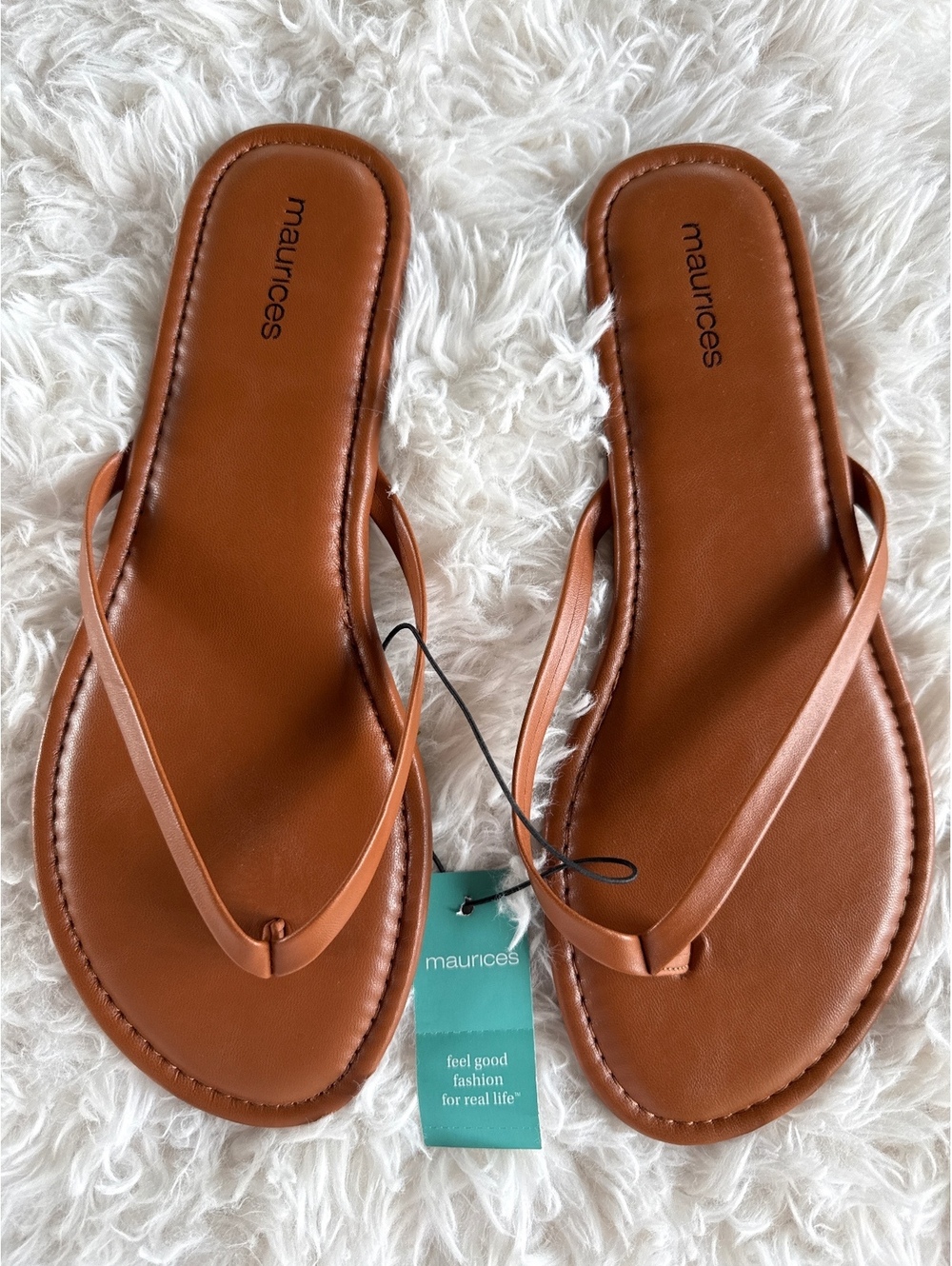 Maurices Ruby Toe Thong Flip Flop Sandals Size 9M Brown